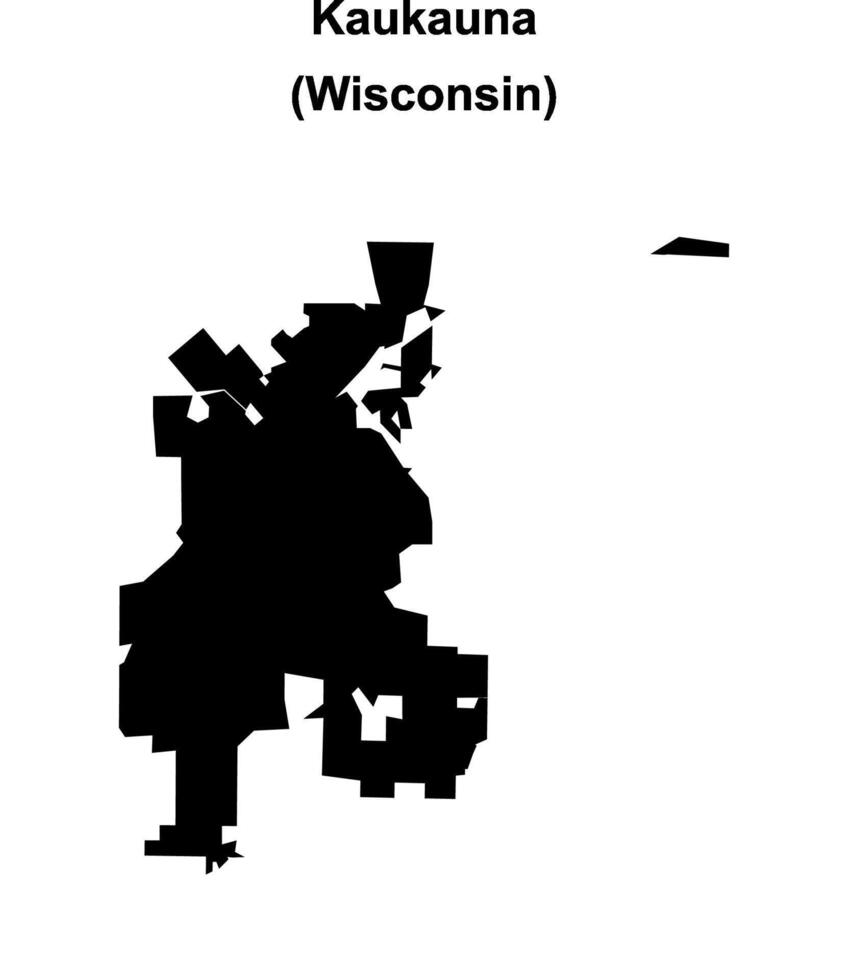 Kaukauna, Wisconsin blank outline map vector