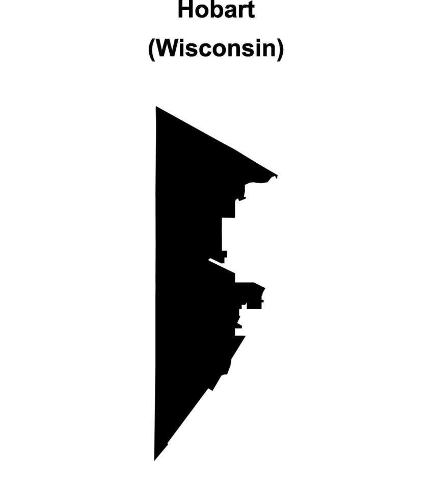 Hobart, Wisconsin blank outline map vector