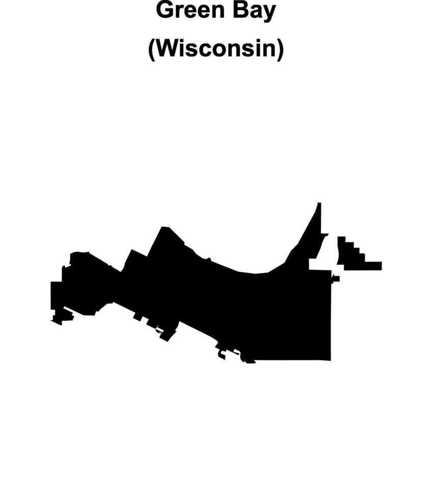 Green Bay, Wisconsin blank outline map vector