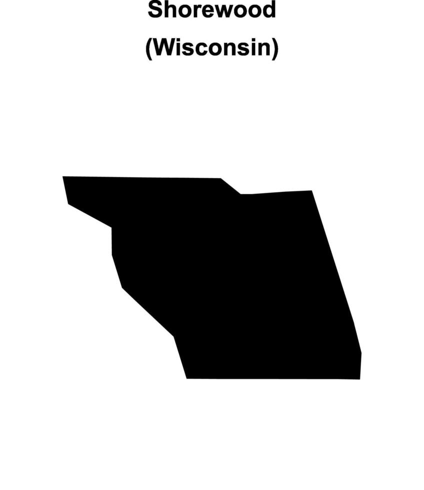 Shorewood, Wisconsin blank outline map vector