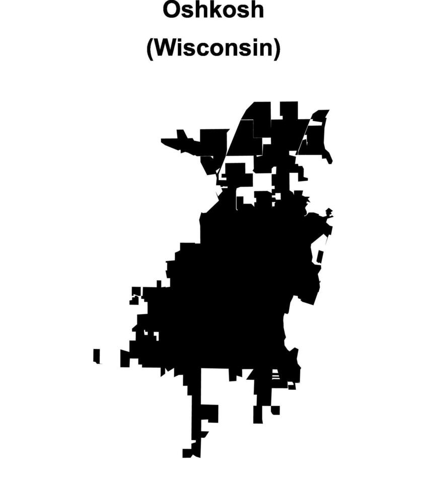 Oshkosh, Wisconsin blank outline map vector