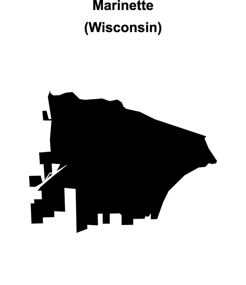 Marinette, Wisconsin blank outline map vector