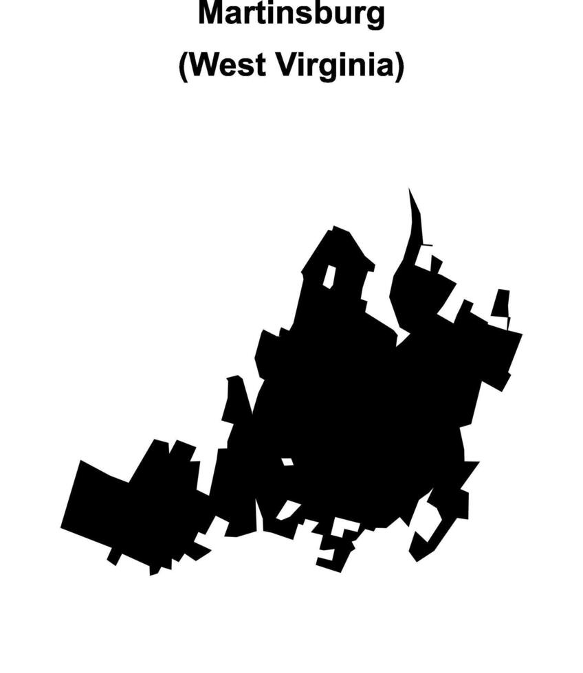 Martinsburg, West Virginia blank outline map vector