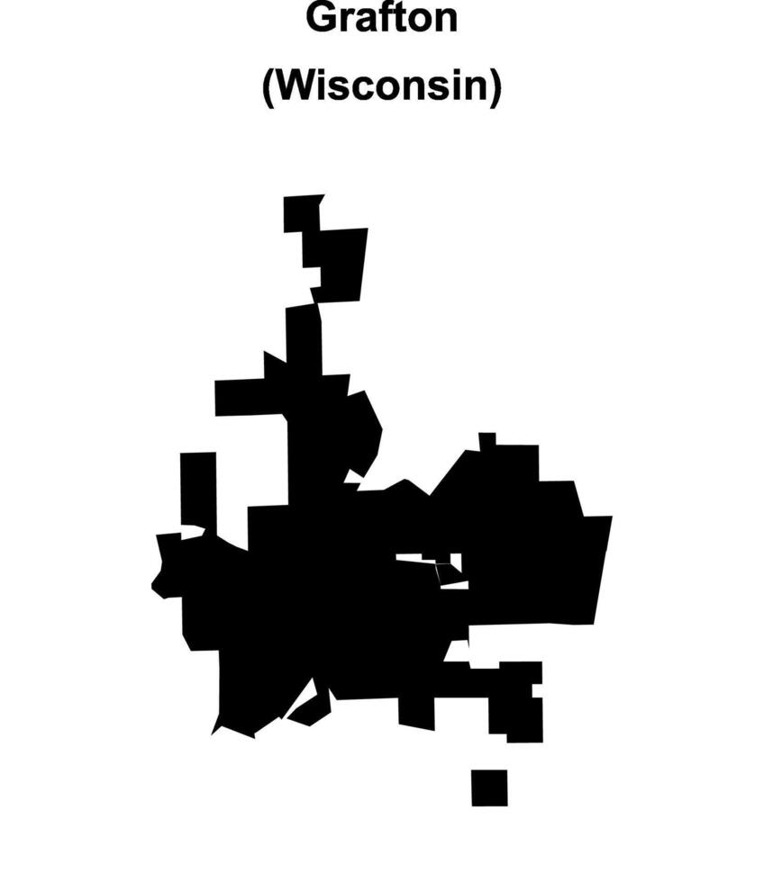 Grafton, Wisconsin blank outline map vector