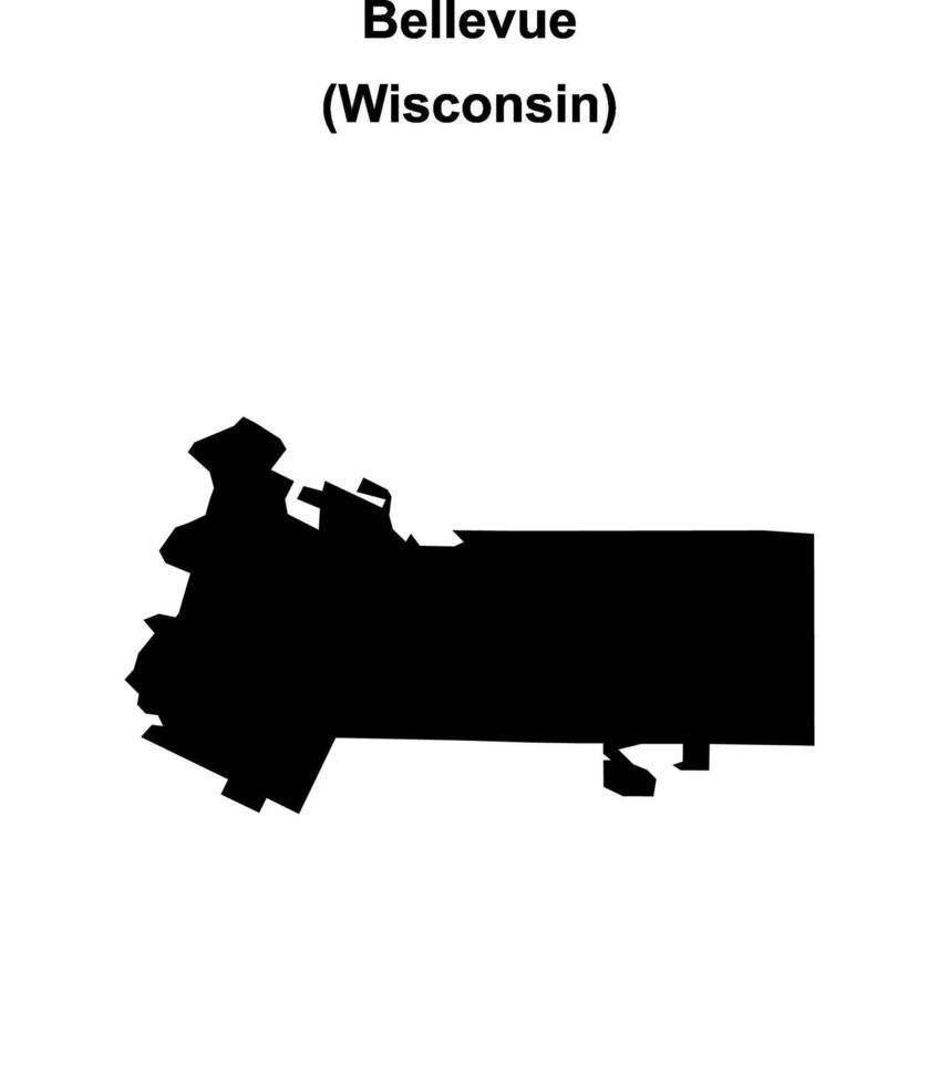 Bellevue, Wisconsin blank outline map vector