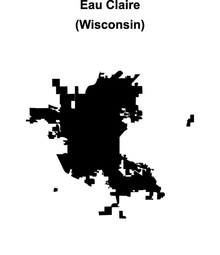Eau Claire, Wisconsin blank outline map vector