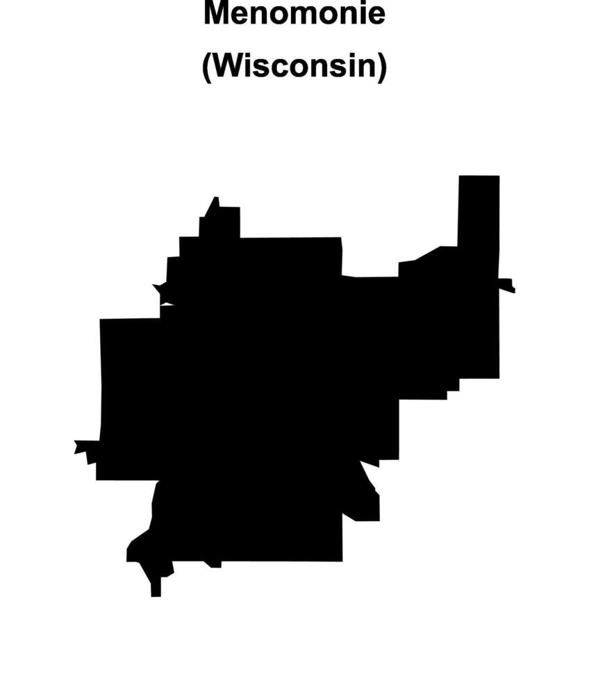 Menomonie, Wisconsin blank outline map vector