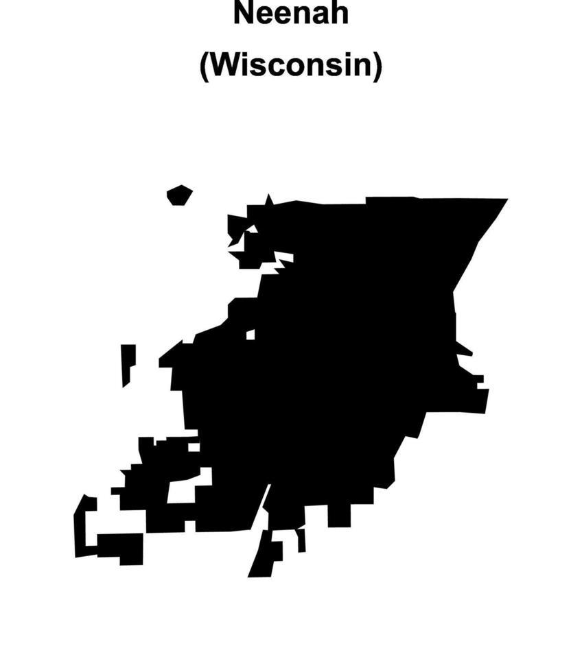Neenah, Wisconsin blank outline map vector