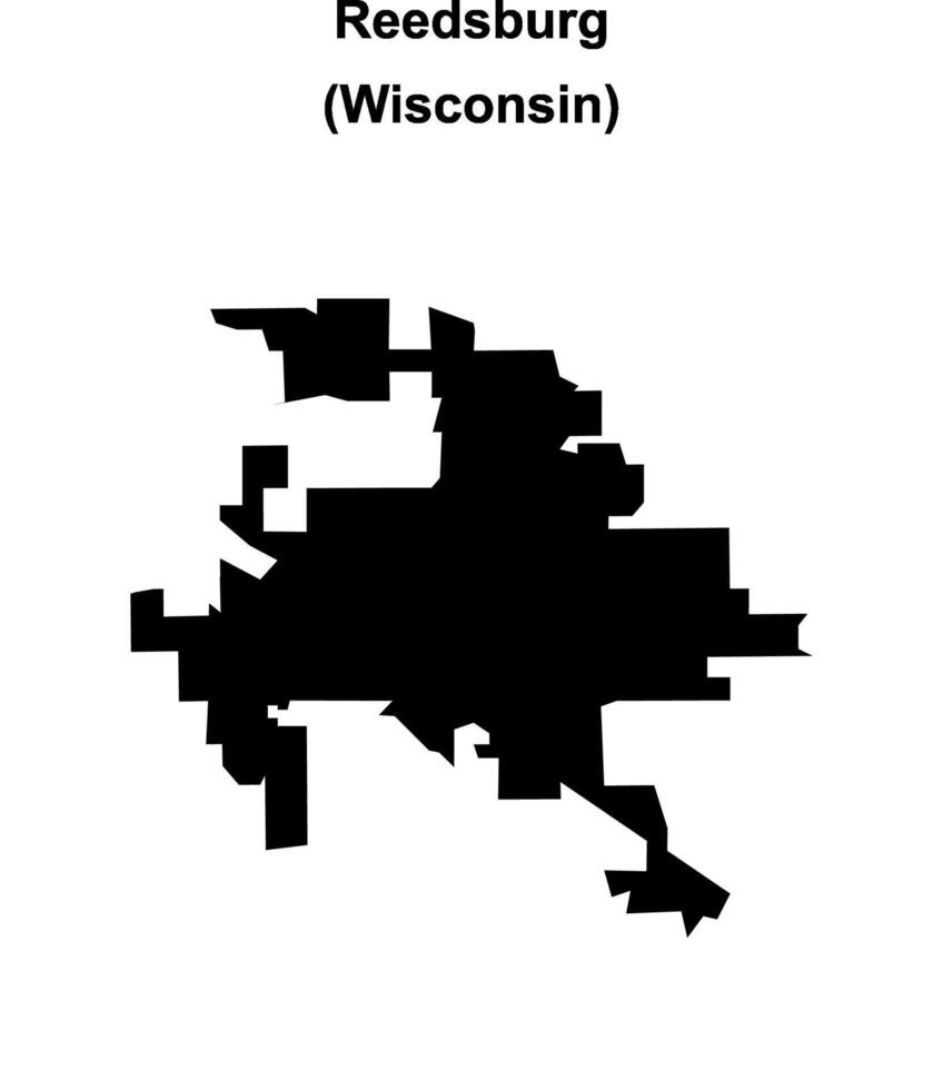 Reedsburg, Wisconsin blank outline map vector