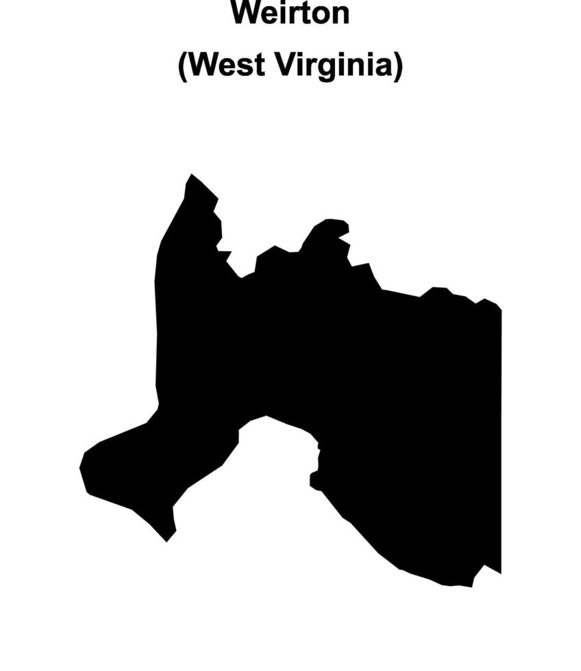 Weirton, West Virginia blank outline map vector