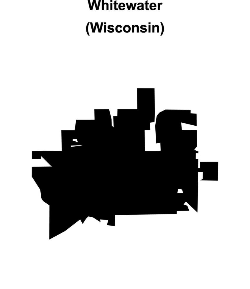 Whitewater, Wisconsin blank outline map vector