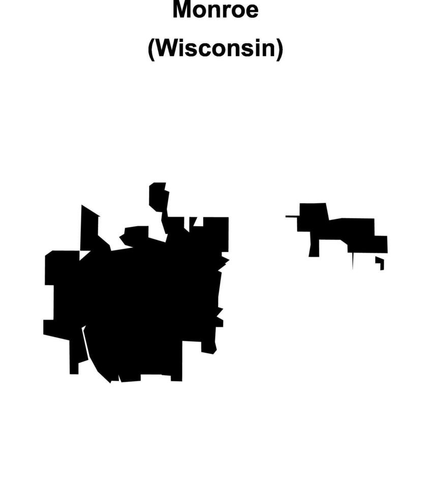 Monroe, Wisconsin blank outline map vector