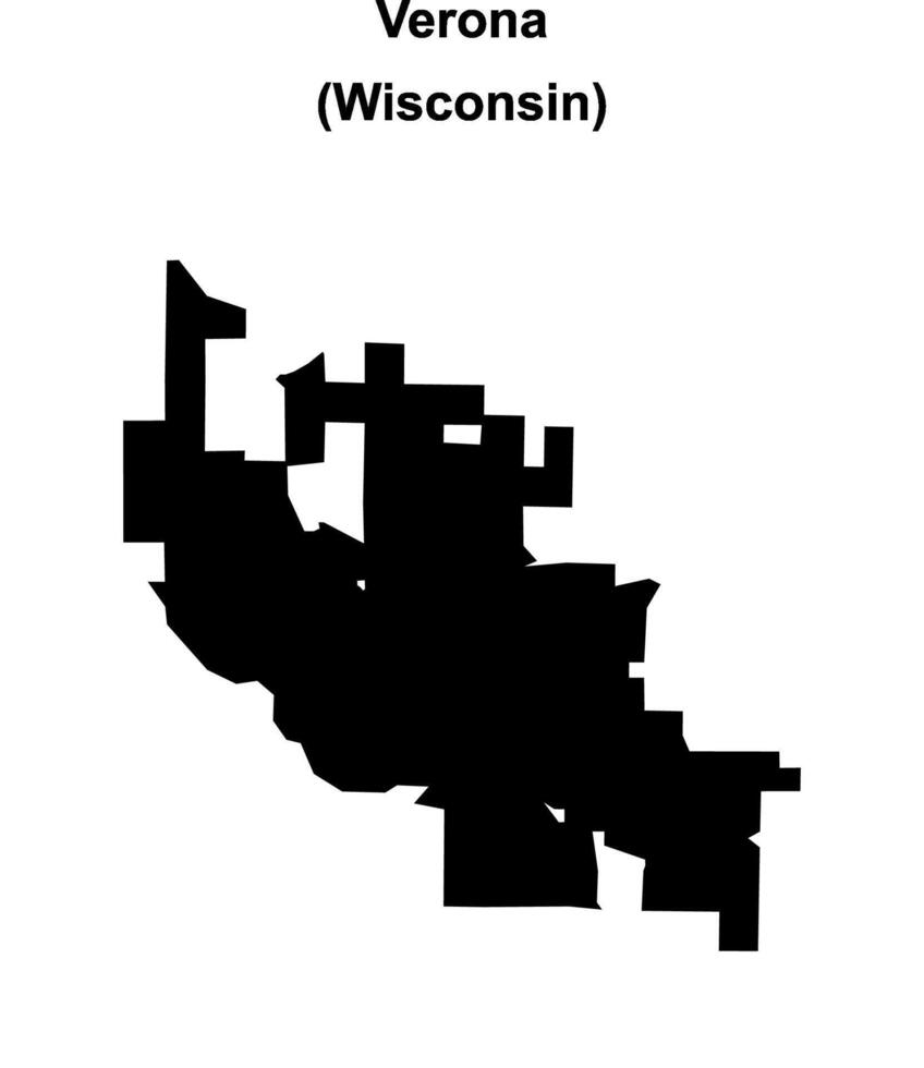 Verona, Wisconsin blank outline map vector