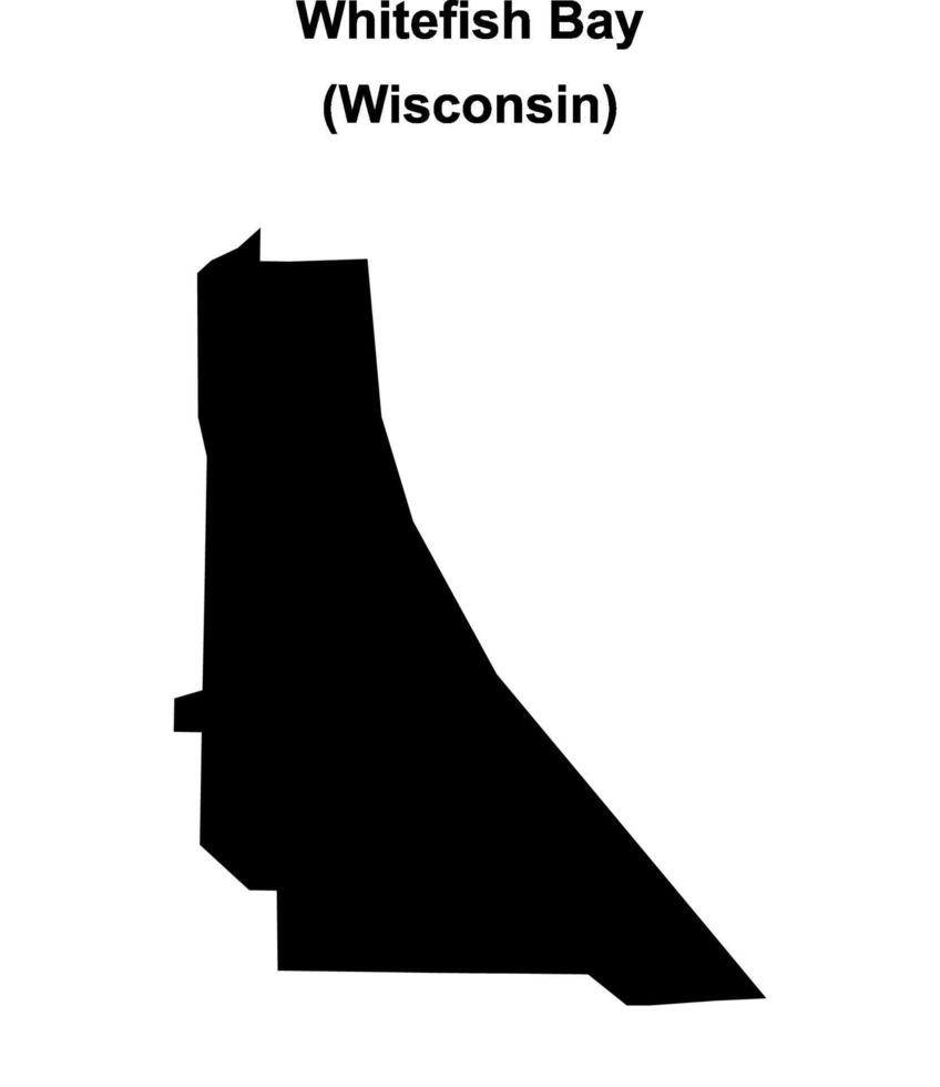 Whitefish Bay, Wisconsin blank outline map vector