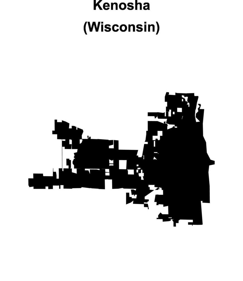 Kenosha, Wisconsin blank outline map vector
