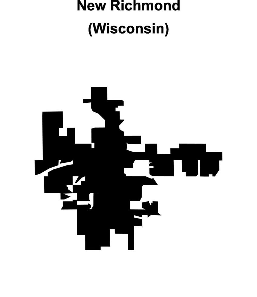 New Richmond, Wisconsin blank outline map vector