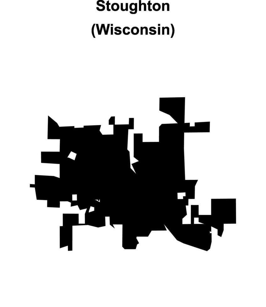 Stoughton, Wisconsin blank outline map vector