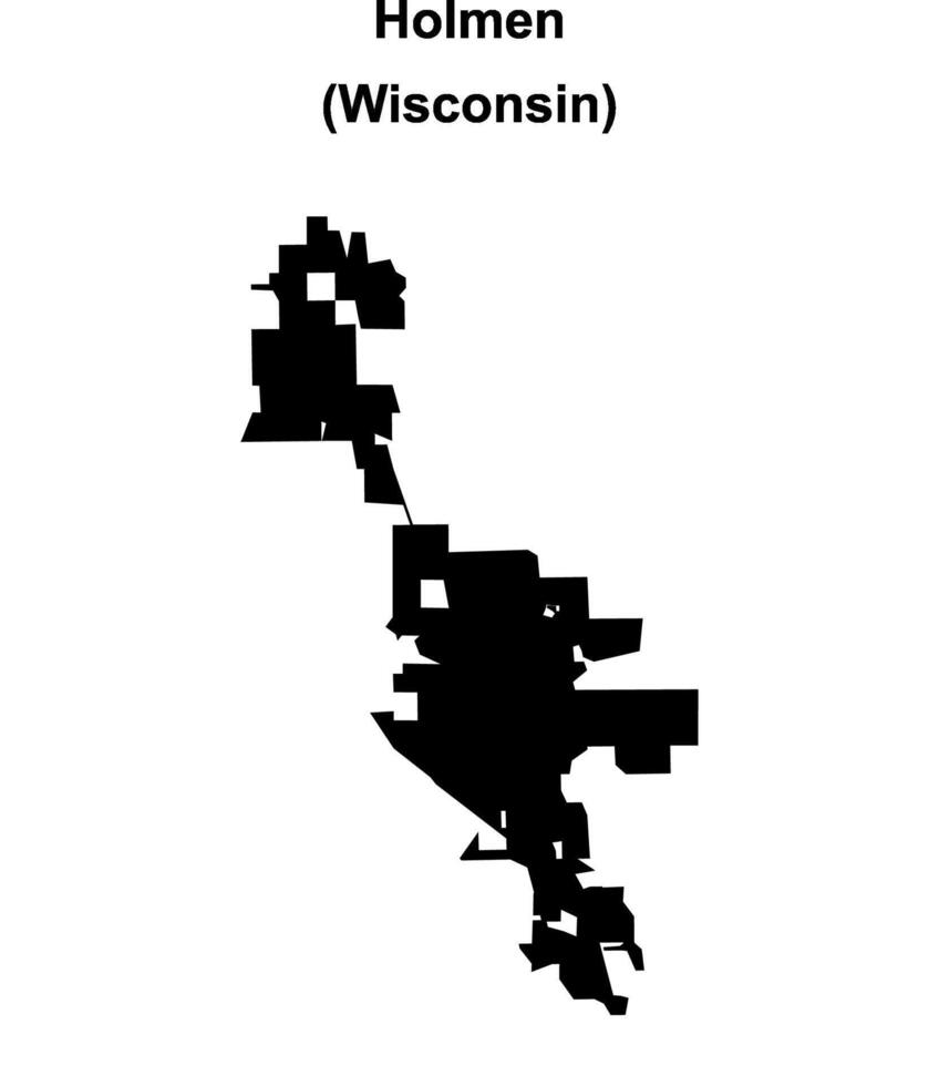 Holmen, Wisconsin blank outline map vector