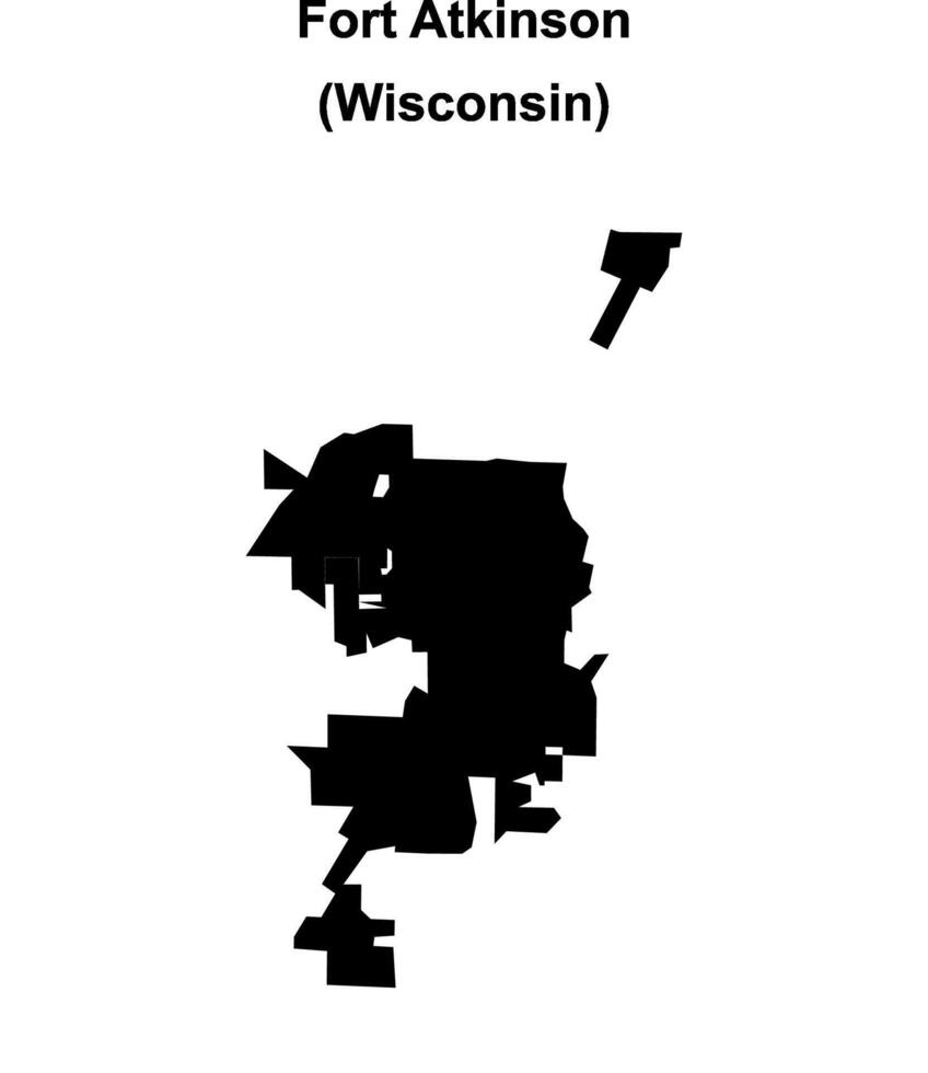 Fort Atkinson, Wisconsin blank outline map vector