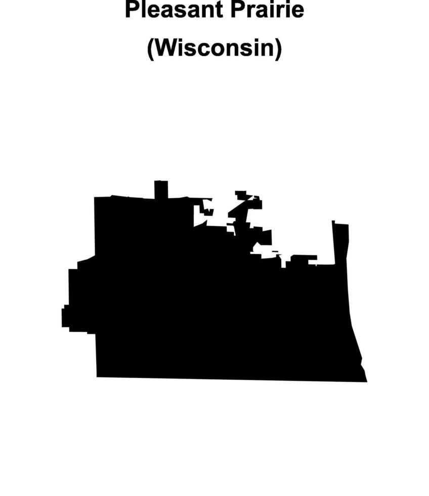 Pleasant Prairie, Wisconsin blank outline map vector