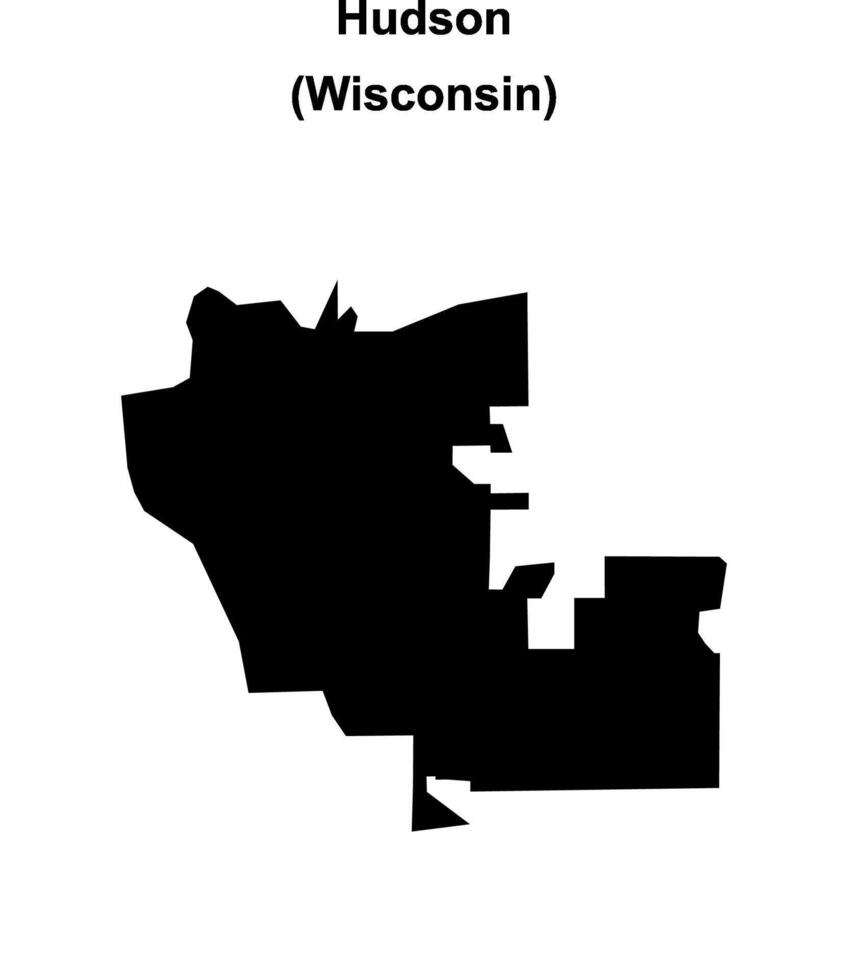 Hudson, Wisconsin blank outline map vector