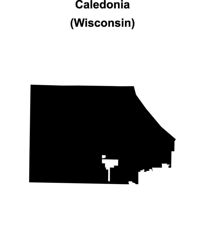 Caledonia, Wisconsin blank outline map vector