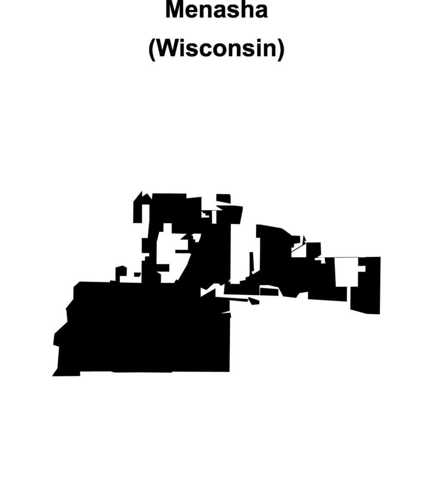 Menasha, Wisconsin blank outline map vector