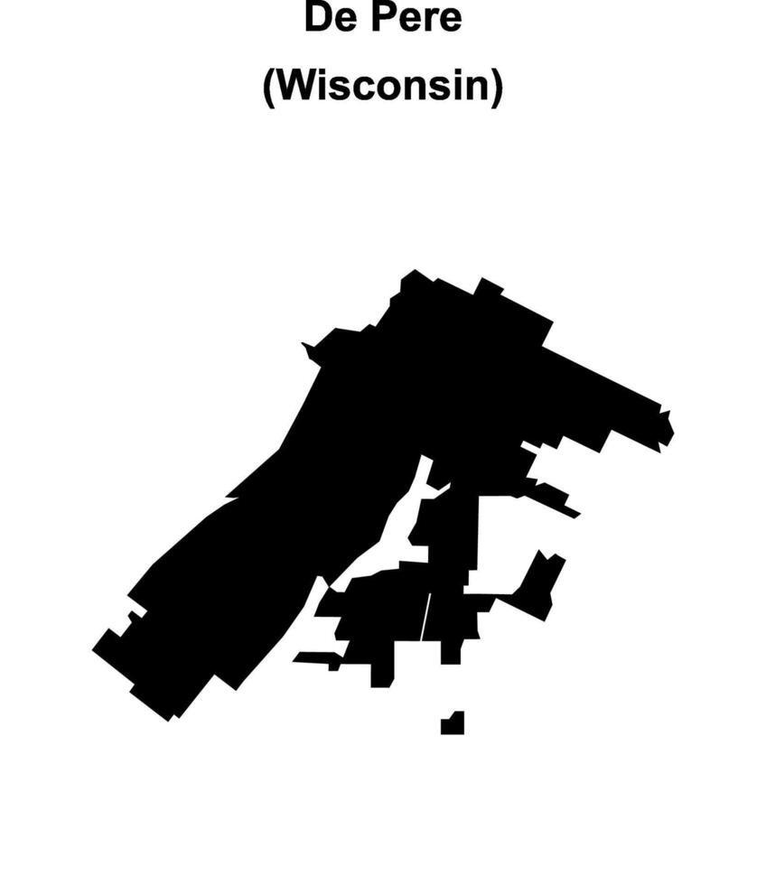 De Pere, Wisconsin blank outline map vector