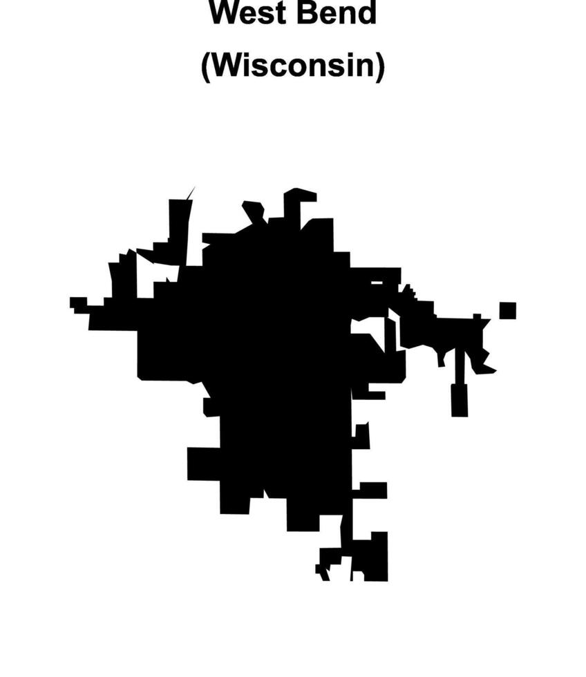 West Bend, Wisconsin blank outline map vector