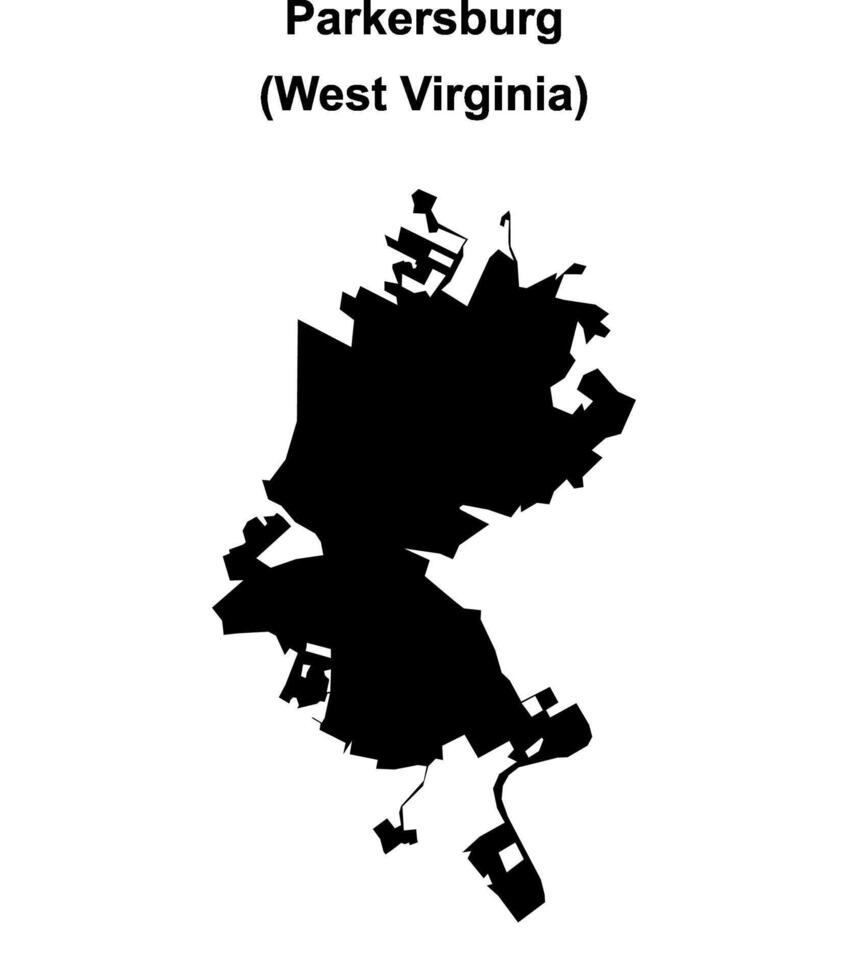 Parkersburg, West Virginia blank outline map vector