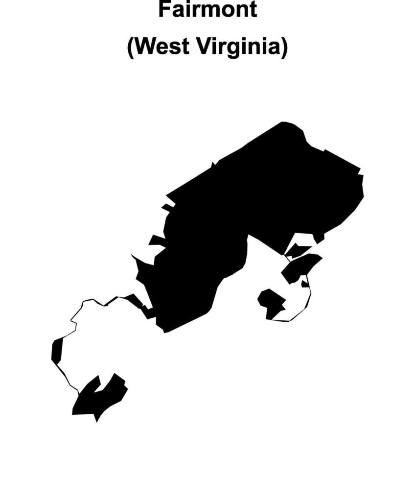 Fairmont, West Virginia blank outline map vector