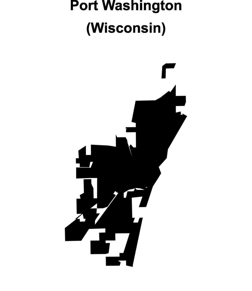 Port Washington, Wisconsin blank outline map vector
