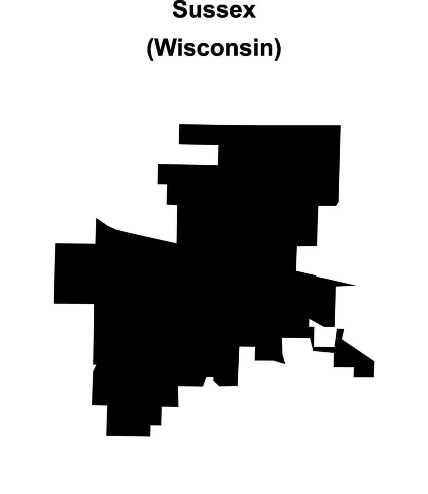 Sussex, Wisconsin blank outline map vector