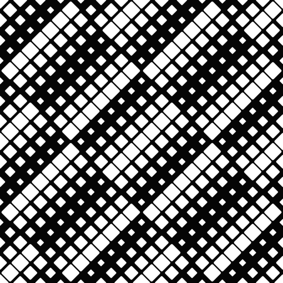 Geometrical square pattern background design - black and white abstract graphic with rounded squares vector