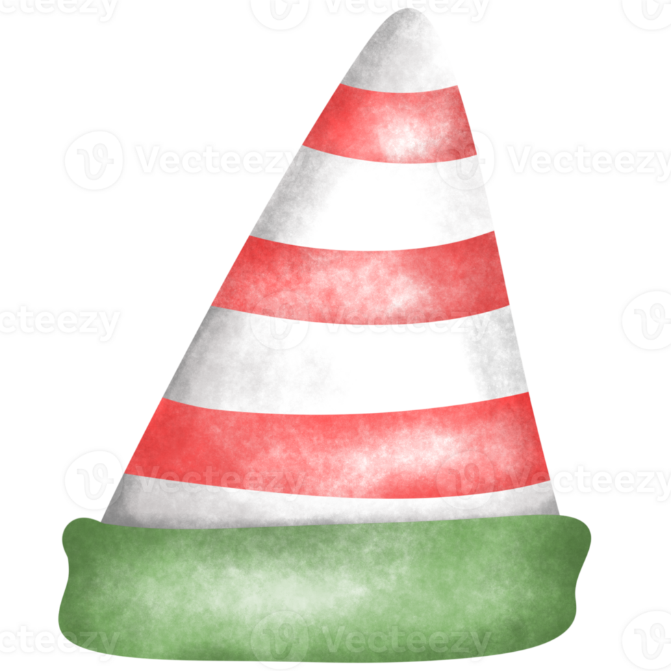Watercolor christmas santa claus hats , Decorative Hat png