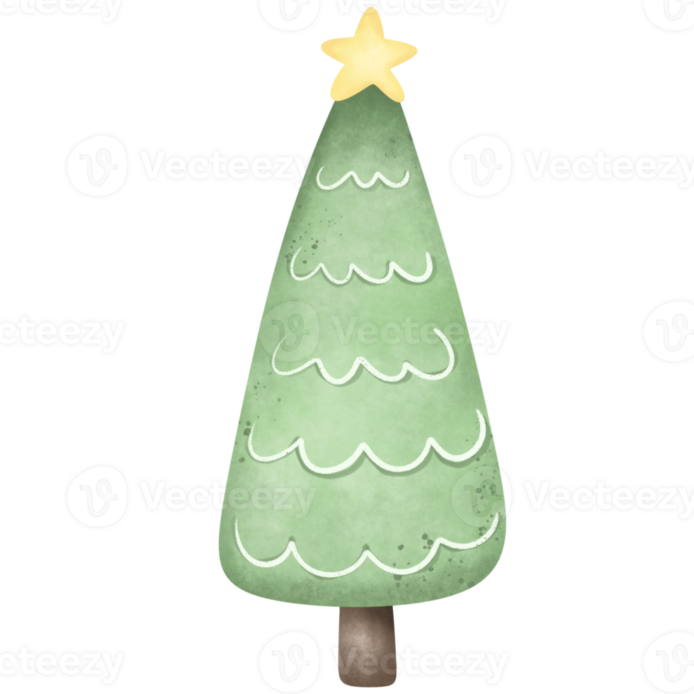 Christmas tree with festive star decoration on top png