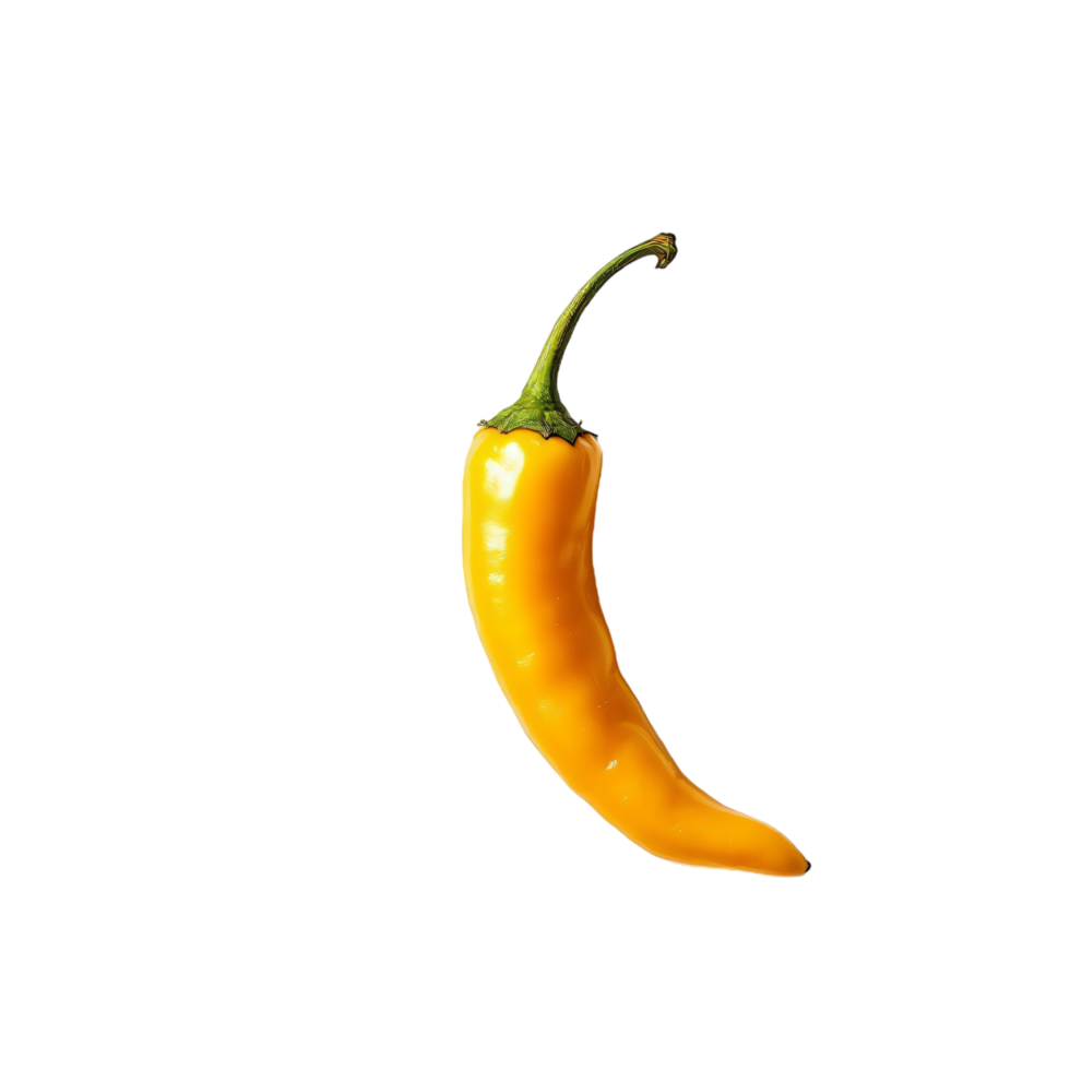 Vibrant Yellow Chili Pepper on Transparant Background png