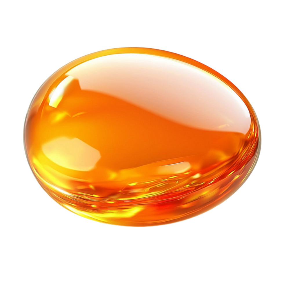 A Golden Honey Drop with Reflection png