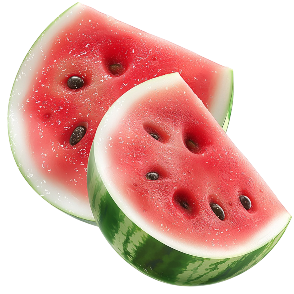 Watermelon Triangular Slice with Red Flesh and Seeds png