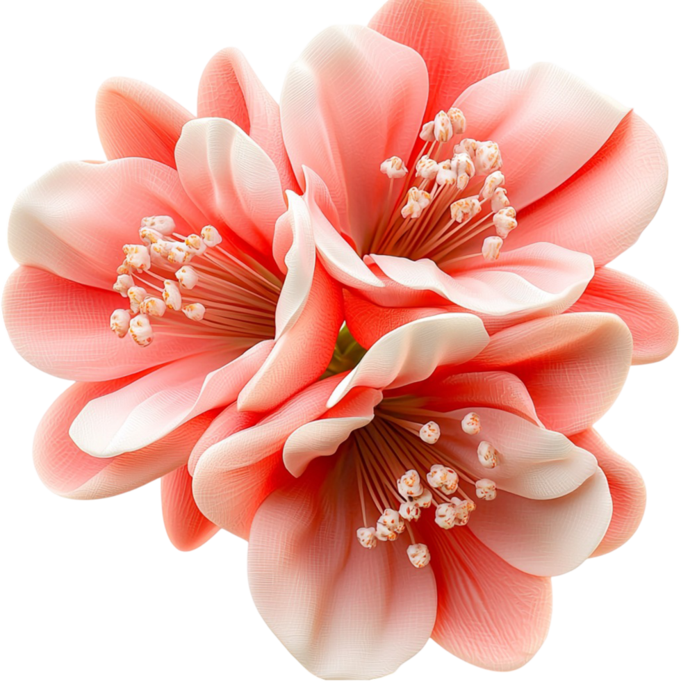 Coral Pink Camellia Flower with Green Leaves png