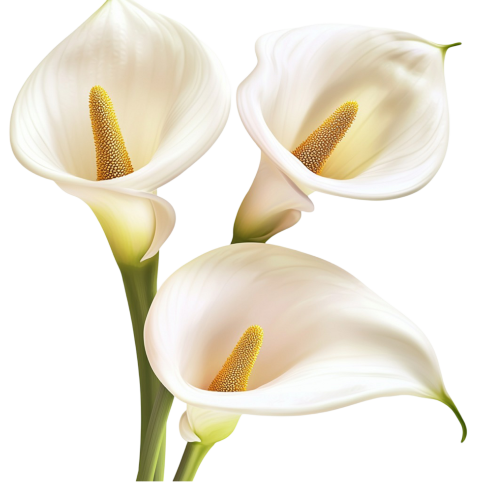 Fresh White Calla Lily Flowers with Soft Petals and Natural Beauty png