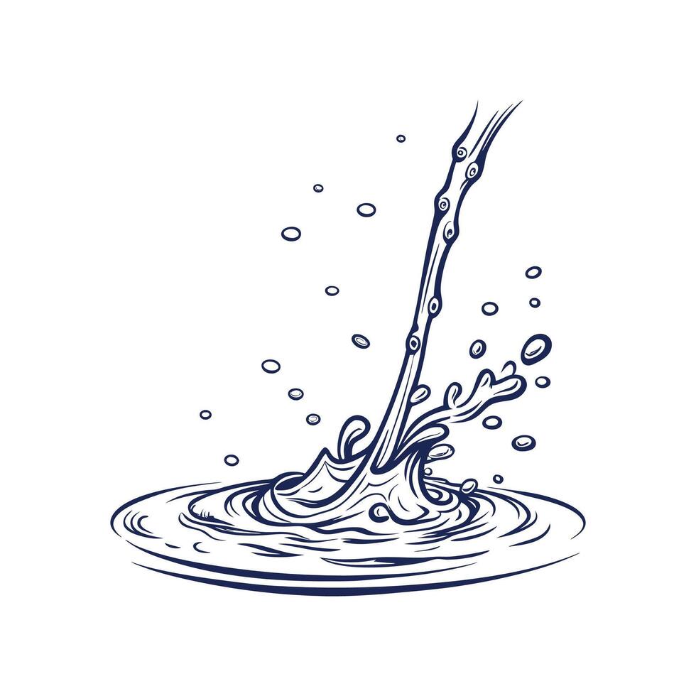 blue Water splash illustration vector