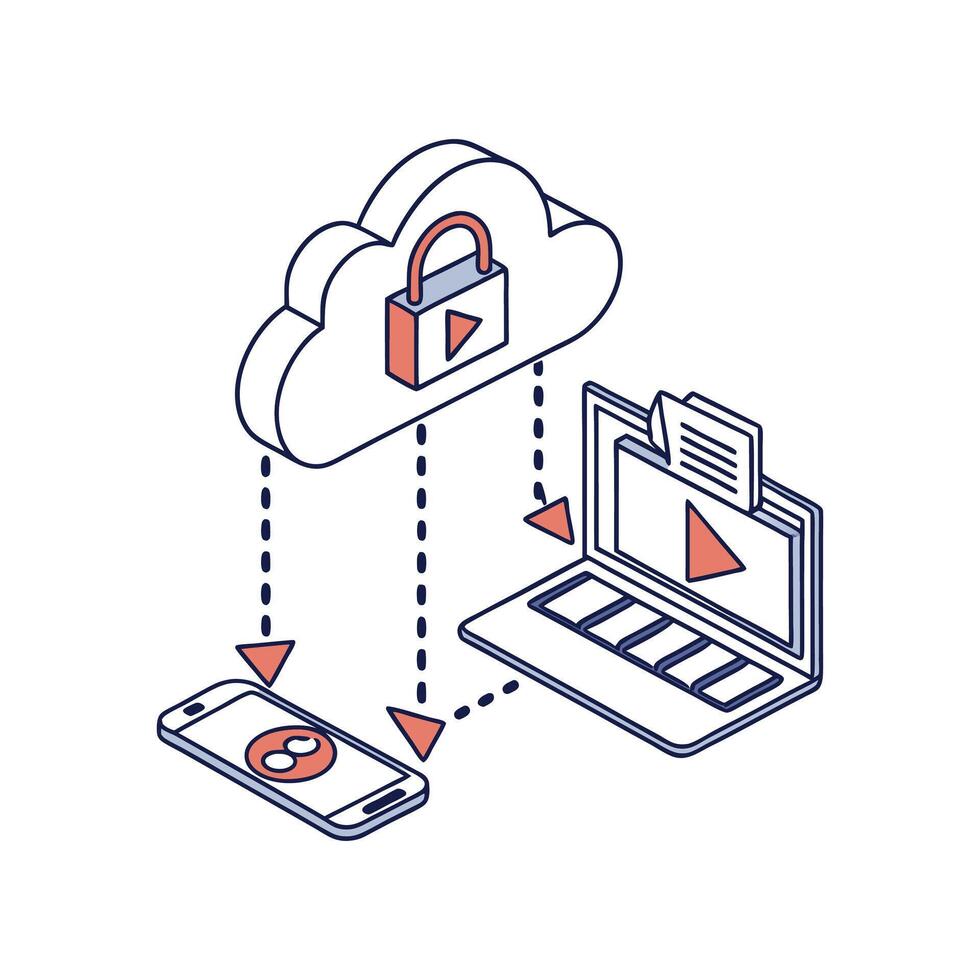 streaming cloud storage , vector