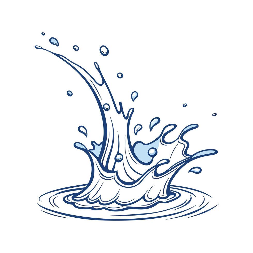 Water splash art and illustration vector
