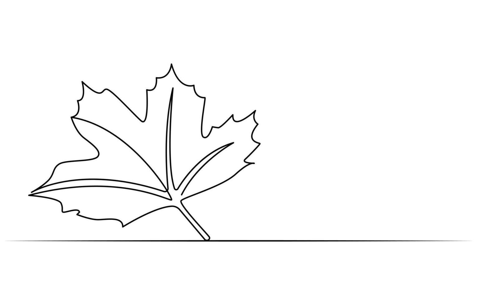 Continuous one line drawing leaf vector