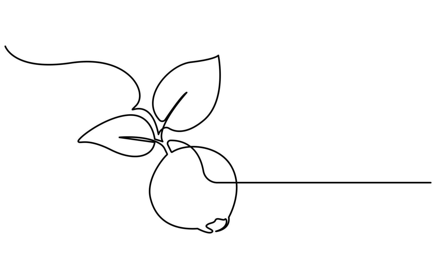 One line art illustration with lettering organic blueberry vector