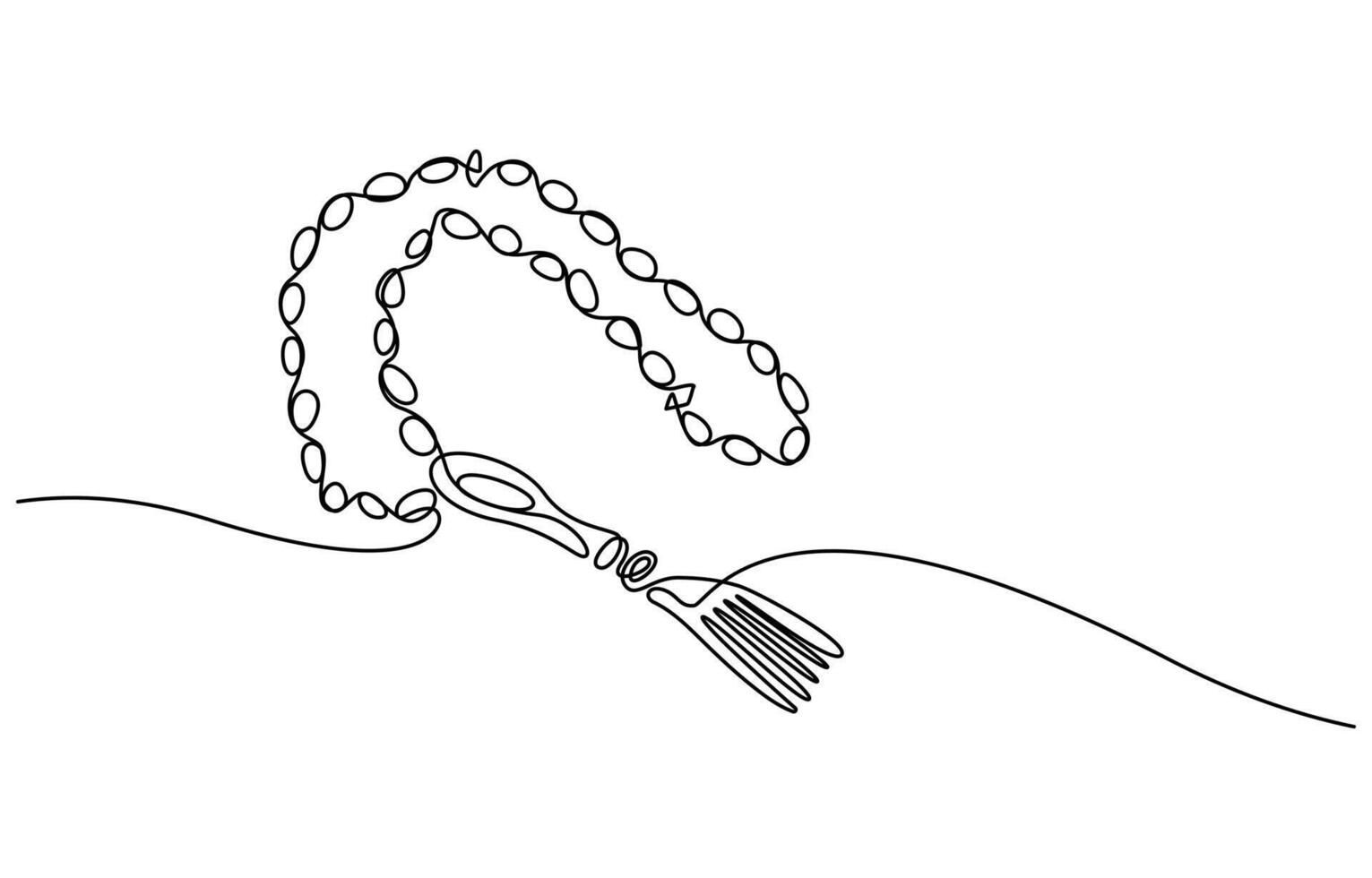 tasbih one line art draw for pray vector