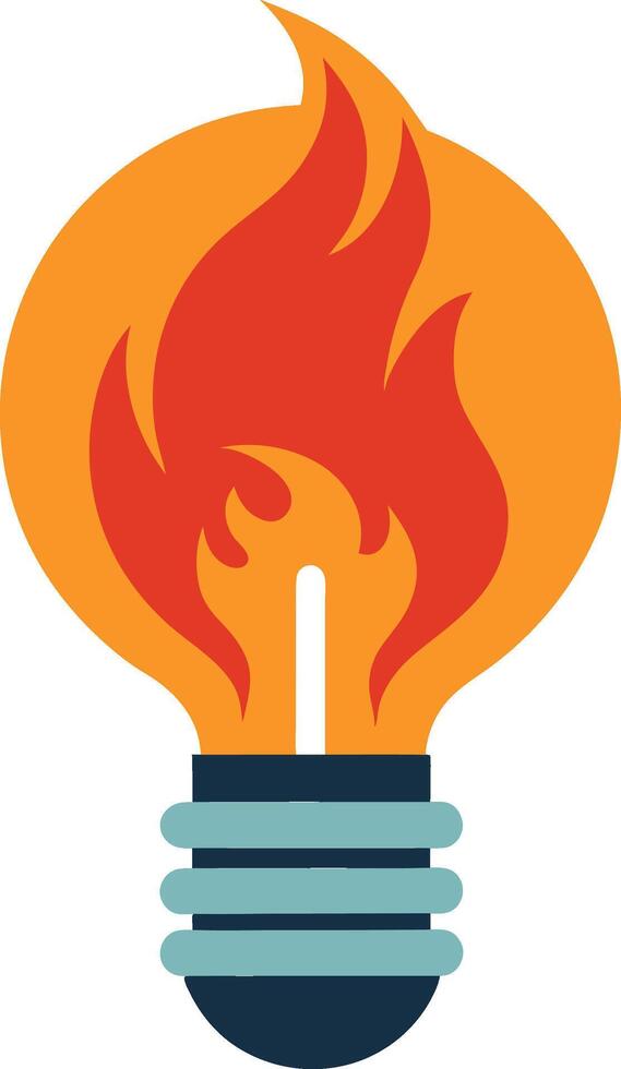 Burning Idea Light Bulb Dynamic for Motivation Inspiration vector