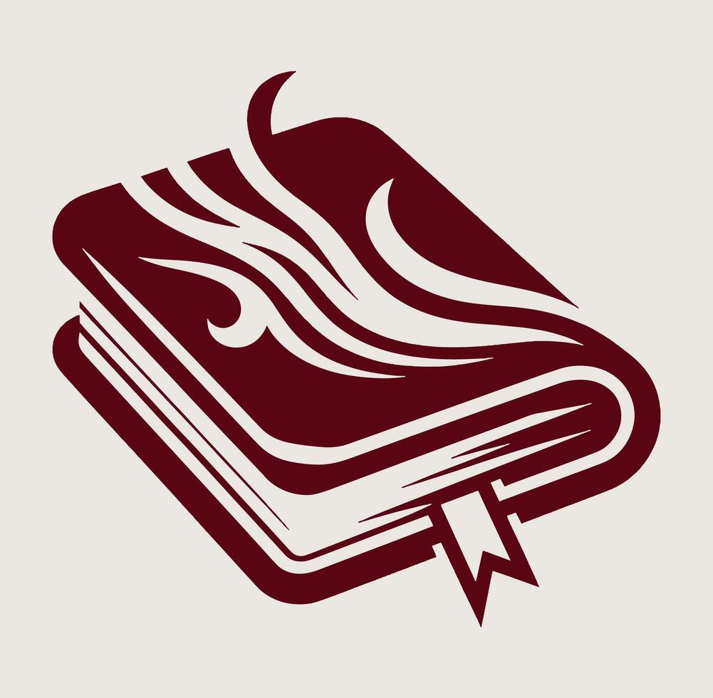 A book with flames on it vector
