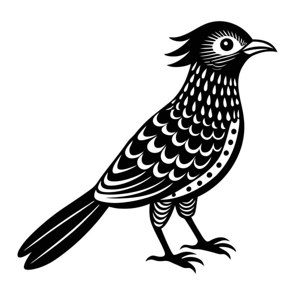 cuckoo animal art illustration white background. vector